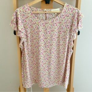 Cynthia Rowley Summer Floral Ruffle Blouse